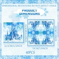 thumbnail image 2 of Frozen Theme Party Decorative Napkins - Snow Castle & Snowflake Design, Silver Foil Trim, 2 Sizes (16.5cm/33cm), 40-Pack 3-Ply Disposable Paper Napkins, 2 of 8