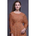 thumbnail image 5 of Bimba Leaves Women Cotton Smocked Boho Renaissance Long Ruffle MaxiÂ&nbsp;Dress-XXX-Large, 5 of 5