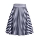 thumbnail image 3 of TaTaai High Waist Striped Pleated Skirt Women's Elastic Waist A-Line Midi Casual Long Skirt Lightweight Summer Skirt Gift, 3 of 6