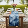 thumbnail image 4 of Table Runners 108 Inches Long Dress Scarves, Blue Mountain Farmhouse Coffee/Dining/Kitchen Table Runner for Living Room, Misty Forest Nature Woodland Pine Tree Landscape 13x108 Inch, 4 of 9