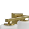 thumbnail image 6 of Vertex Collection Four-Light Brushed Gold Etched White Glass Contemporary Bath Light, 6 of 15