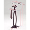 thumbnail image 3 of Chert Modern Suit Rack Clothes Valet Stand, Walnut Wood & Chrome Metal, 3 of 4
