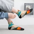 thumbnail image 2 of Fuzoiu Playful Floral Cat Print Adult Socks, Crew Moisture-wicking Socks, Unisex Cushion Crew Socks,Casual Sports Ankle Socks, 2 of 7