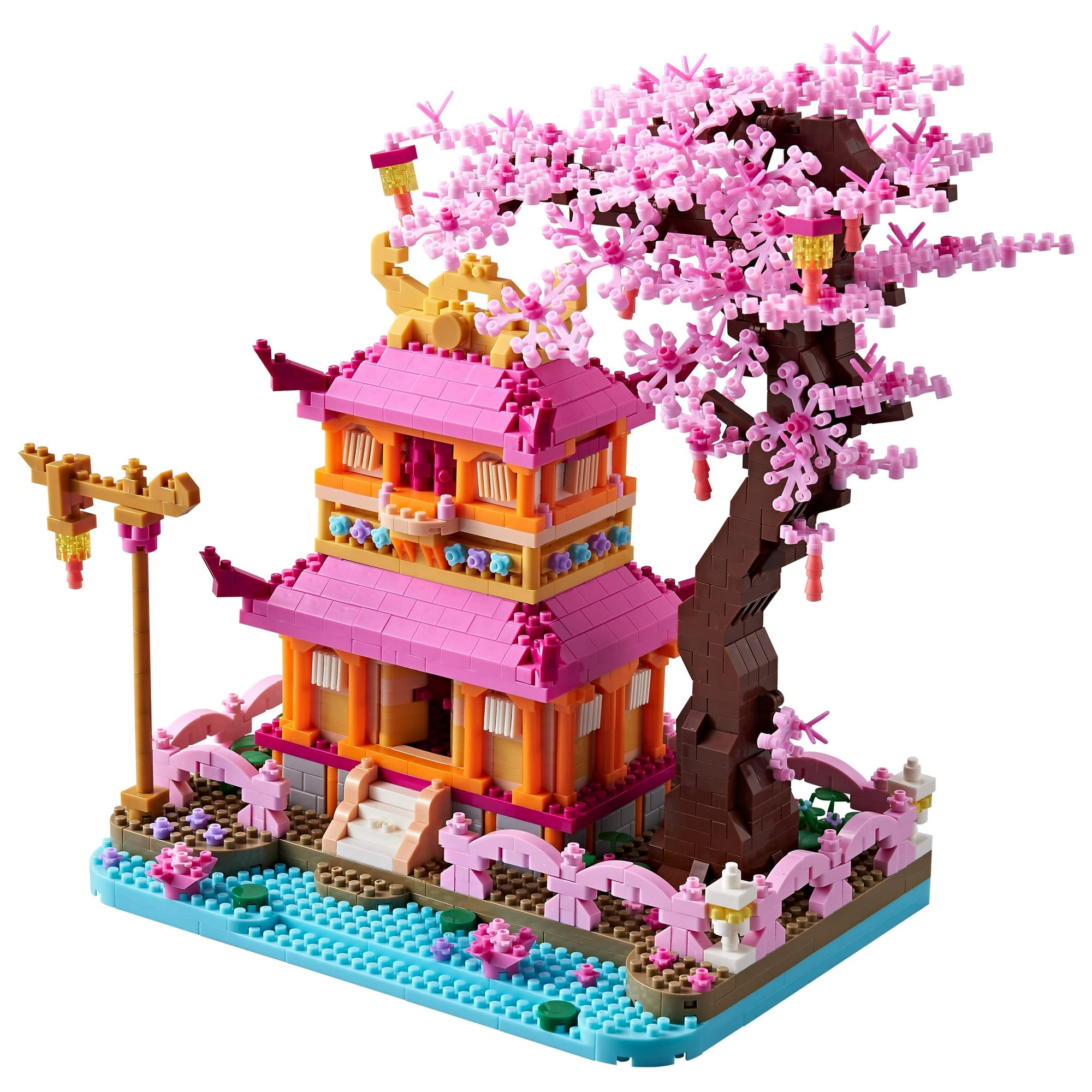 Japanese Architecture Cherry Blossom Bonsai Tree Building Flowers Sakura Tree House Model Sets 1810 PCS for Adults Micro Blocks Collectible Creative Gift for Teens Girls Walmart