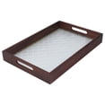 thumbnail image 3 of Serving Tray Walnut Wood Vintage Glass Cake Bread Breakfast Snack Plate Elegant Rectangle Tray, 3 of 8