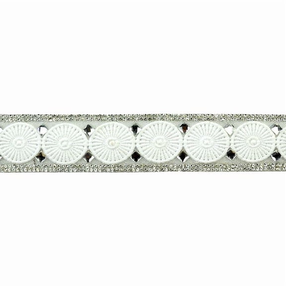 Iron-On Rhinestone Lace Trim - 1 1/2" Width (10 YDS)-BR-7551-1