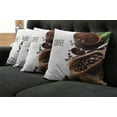 thumbnail image 5 of Ambesonne Coffee Throw Pillow Cover 4 Pack, Ground Coffee Beans, 24", Brown Green, 5 of 5