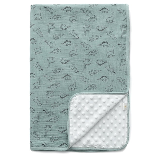 Manta para bebé Sea Zaela, 76 x 102 cm, algodón minky, diseño de salvia