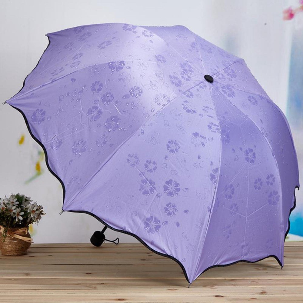 Windproof UV Protection Flower Design Folding Umbrella