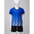 thumbnail image 5 of iixpin Kids Boys Active Soccer Jersey Set 2 Piece Football Sports Team Training Uniform Blue 7-8, 5 of 7