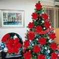 thumbnail image 5 of 5Pcs 10inch Christmas Glitter Flowers Christmas Tree Ornaments Artificial Poinsettia Flower Stems Floral Picks for Xmas Wedding DIY Crafts Wreath Party Floral Decorations, 5 of 7