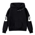 thumbnail image 4 of Zylarhe Halloween Sweatshirts for Kids Girls Hoodies Letter Print Pullover Long Sleeve Casual Outfit Soft Everyday Black 3-4 Years, 4 of 4