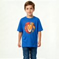 thumbnail image 2 of Boys Graphic T-Shirt Colorful Lion Face Artsy Animal Kids Tees 100% Cotton Tops Ages 4-13Y, 2 of 4