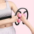 thumbnail image 3 of Masajeador de 360 ° Pierna Relajación muscular Rodillo Anillo Abrazadera Pierna Masaje Palo Yoga Moldeo corporal 4 ruedas Equipo de fitness para deportes, Rosa Fokelyi LN-1274, 3 of 6