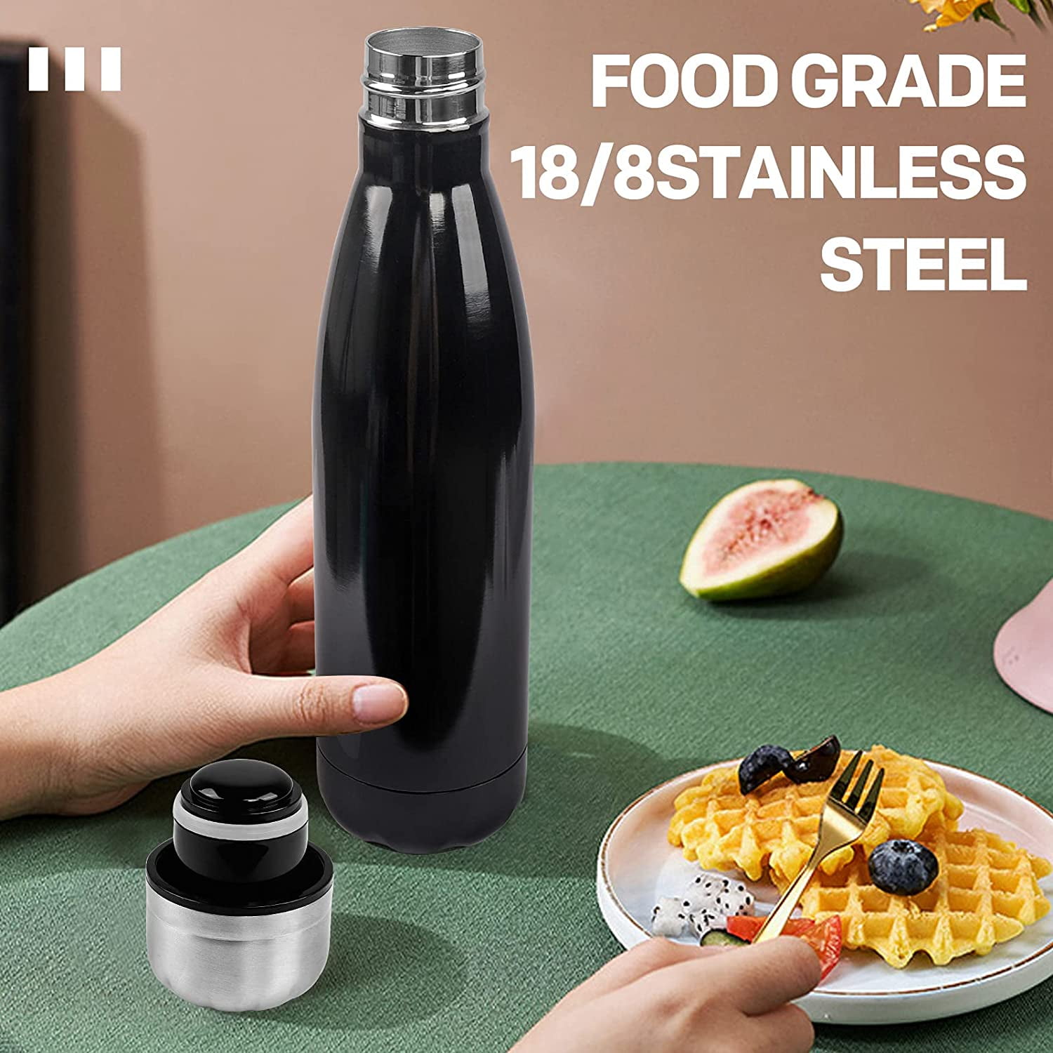 17oz Stainless Steel Water Bottles Sfee Insulated Water Bottle Double Wall Vacuum Reusable Water Bottles Leak Proof BPA-FREE Sports Bottle Cup Keep Hot&Cold for Running Gym Workout Cycling Kids 
