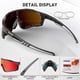 thumbnail image 4 of Gafas de ciclismo KAPVOE polarizadas con protección UV400 en color rojo, 4 of 6