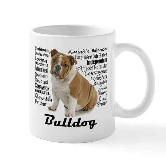 CafePress - Bulldog Traits Mugs - 11 oz Ceramic Mug - Novelty Coffee Tea Cup