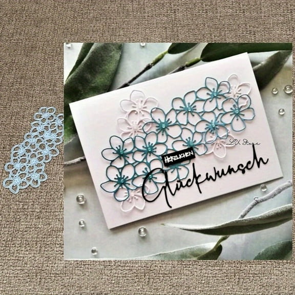 Die Cuts for Card Making, Ouginx Flower Strip Frame Metal Cutting Dies DIY Die Cutters Die Stencils for Scrapbooking, Embossing & More