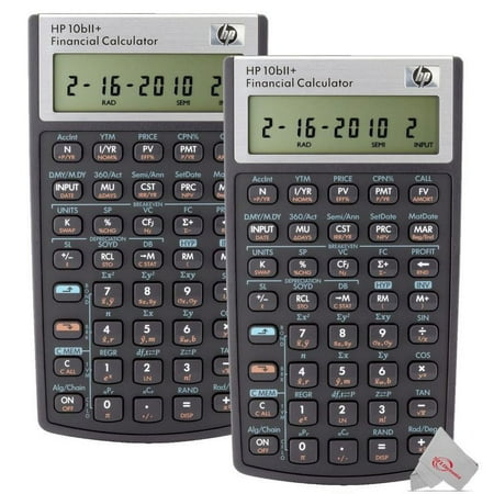 Two Pck HP 10bII+ Financial Calculator Black