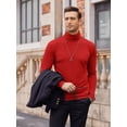 thumbnail image 2 of Coshow Men's Turtleneck T shirt Casual Lightweight Cotton Slim Fit Basic Pullover Tops, 2 of 4