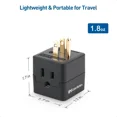 thumbnail image 7 of [UL Listed] Cable Matters 3-Pack 3 Outlet Wall Adapter, 3 Outlet Power Cube Tap, Outlet Splitter / 3 Way Plug Adapter in Black, 7 of 7