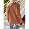 thumbnail image 6 of Womens Sweaters Long Sleeve Tops Crew Neck Knit Pullover Sweaters Fall Fashion Dressy Casual Basic Clothes Brown XL, 6 of 9