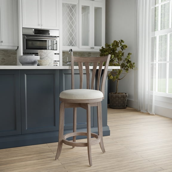 Hillsdale Furniture Savana Wood Counter Height Swivel Stool, Brown Gray