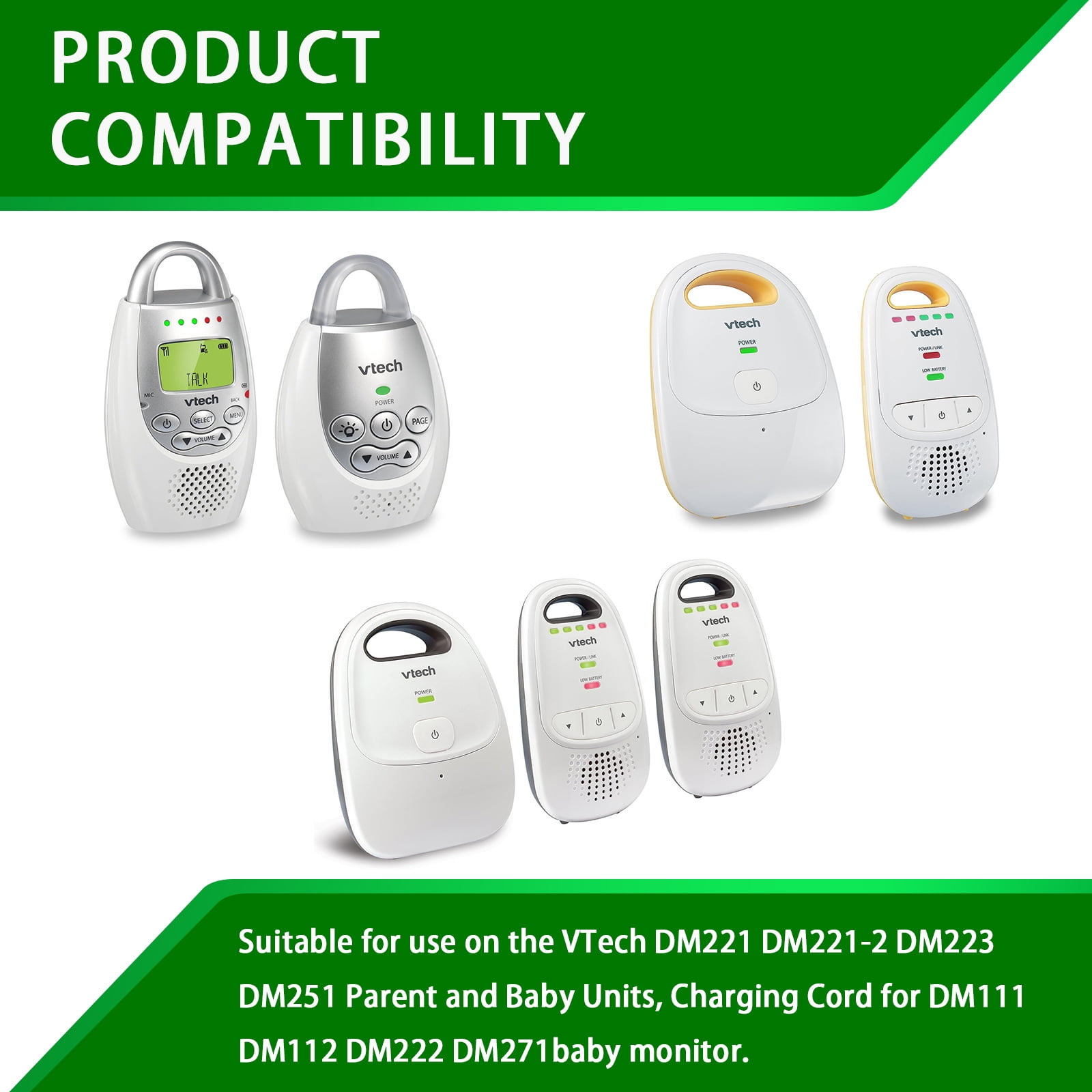 Parent Unit Vtech Dm223 VTech Safe Digital Audio Baby Monitor With Parent  Units, DM223-2