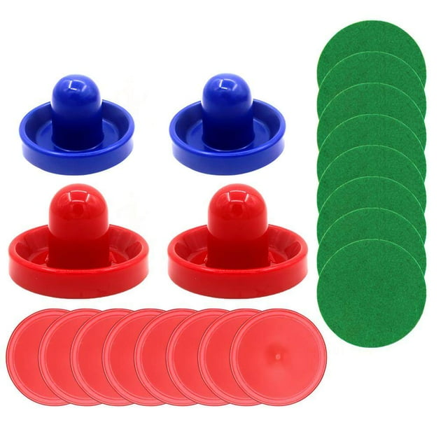 Poussoirs de Hockey sur Air Palettes de Hockey sur Air Bonne Finition Remplacement Ensemble en Résine Accessoires de Hockey sur Air Remplacement pour Table de Jeu Bleu et Rouge