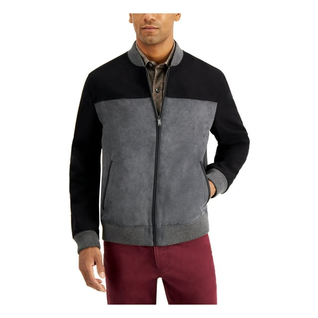 TASSO ELBA Veste de Couleur Grise pour Hommes avec Fermeture Éclair M