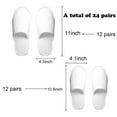 thumbnail image 2 of 6 Pairs Disposable House Slippers for Guests, Velvet Closed Toe Disposable Slippers Bulk Slipper Pack for Hotel, Spa, Travel, Shoeless Home, White Non-Slip Slippers(10.6*4.1IN), 2 of 6