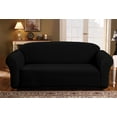 thumbnail image 2 of Milan Furniture Slipcover Fitted Protector Couch Cover Jacquard Soft Stretch Non Slip Fabric, Sofa, Black, 2 of 6