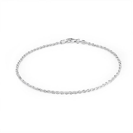 Sterling Twisted Heart Bracelet - Simple Plain Twist Rope Chain Bracelet For Women 925 Sterling Silver 40 Gauge Made In Italy