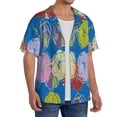 thumbnail image 2 of Fotbe Colorful floral Print Short Sleeve Button Down Shirts for Men Casual Summer Beach Wrinkle Free Shirt-Medium, 2 of 5