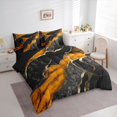 thumbnail image 3 of Homewish Chic Abstarct Ombre Twin Bedding Sets 7-Piece, Black Orange Fashion Marble Bedding Comforter Set, Teens Kids Adult Men Women Reversible Sheet Sets, Luxury Bedroom Decor, 3 of 7