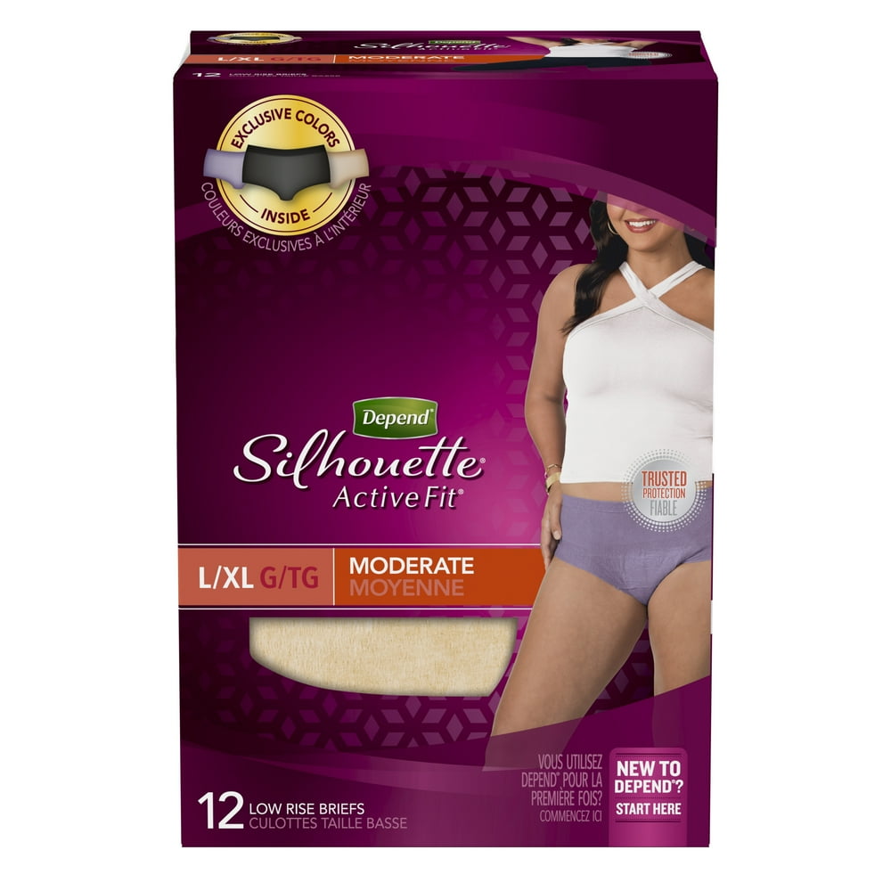 Depend Silhouette Active Fit Incontinence Underwear for Women, Moderate