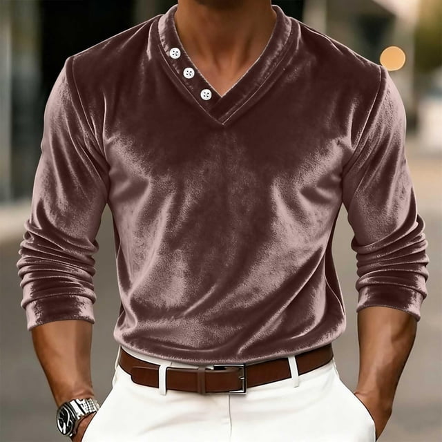 Haut de Survêtement en Velours pour Homme, Coupe Confortable, pour un Usage Quotidien Décontracté, avec Manches Longues, Col Ras du Cou et Style Jeune