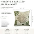 thumbnail image 4 of Green White Decorative Dahlia Boho Pillow Covers, Geometric Floral Elegant Gray Green White Throw Pillow Case Decoration, Rustic Farmhouse Linen Cushion Covers for Couch Sofa Bedroom Home Decor, 4 of 6