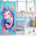 thumbnail image 3 of Manfei Cute Axolotl Shower Curtain 72Wx78L,Cartoon Animals Print Bath Curtain, 3 of 5