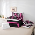 thumbnail image 4 of 7 Pieces Twin Size Leopard Zebra Comforter Set,Cheetah Animals Rustic Bedding Set,Geometric Squares Patchwork Pink Romantic（Comforter+Fitted+Flat Sheet+2 Pillowcases+2 Throw Pillow Covers）, 4 of 4