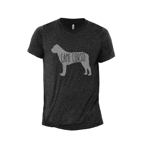Cane Corso Dog Silhouette Men's Modern Fit Fun Casual T-Shirt Printed Graphic Tee Charcoal Grey Large