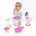 thumbnail image 4 of Miniature Bathroom Set, Fine Motor Skills Toilet Basin Bathtub Mirror Simulation Fun Dollhouse Accessories Bathroom Set  For Learning For Children, 4 of 8