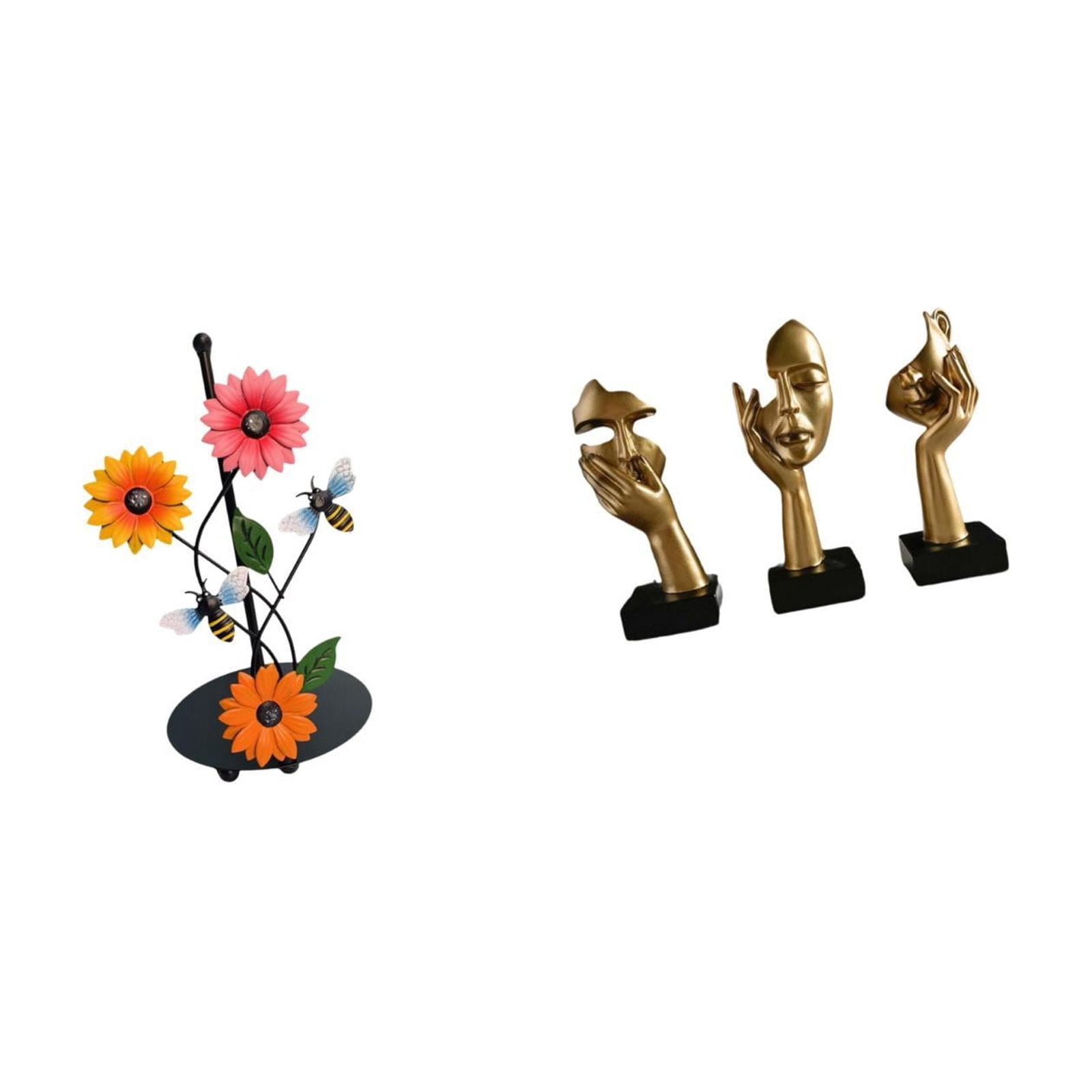 Fiocias Toilet Paper Holder Paper Towel Holder Countertop Thinker Statues Abstract Art Sculptures Modern Figurines Removable Iron Resin Suitable for Living Ro