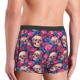 thumbnail image 6 of Salouo Skull rose blue flower Print Men's Boxer Briefs,Breathable Underwear Elastic Waistband Briefs for Men -Large, 6 of 8