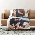 thumbnail image 3 of Custom Bed Throw Blankets with Photos Text,Personalised Fleece Blanket Customized Picture Memory Gift for Wife Husband Couples (1 Photo Blanket, 80 × 120cm), 3 of 6