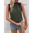 thumbnail image 6 of Women'S Lace Sleeveless Tops Pleated Summer Tank Tops 2025 Dressy Casual Sleeveless Shirts Blouse Green S, 6 of 9