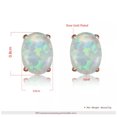 thumbnail image 2 of QQTDFG Environmental Brass Stud Earrings with Opal Aqua Gold Silver 8x6mm&nbsp; P548-Rose Gold, 2 of 6
