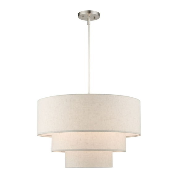 57484-91 Livex Lighting Gladstone - 4 Light Pendant In Mid-Century Modern Style-22.5 Inches Tall and 23 Inches Wide-Brushed Nickel Finish