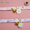 thumbnail image 5 of Ludolm 2 Pack Cotton Breakaway Cat Collars with Bell Flower Pendant Kitty Kitten Collars Pink Purple Collar for Female Girl Cats Male Boy Cats, 5 of 7