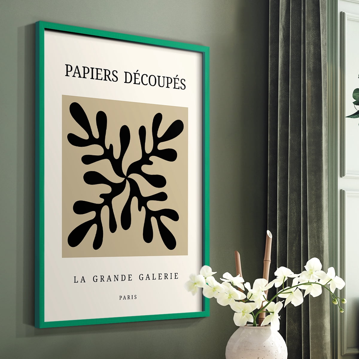 Matisse CCCXCIX in Green Solid Wood 22 x 28 Framed Print